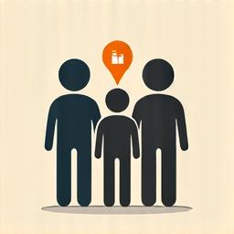 Icon representing people meeting for an event.